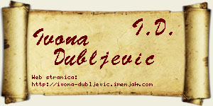 Ivona Dubljević vizit kartica
